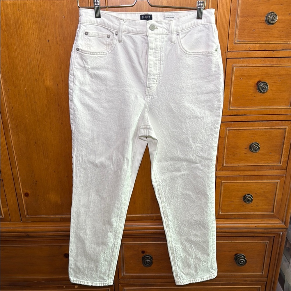 J. Crew Factory Premium Edition High-Rise Straight Jeans white size 29